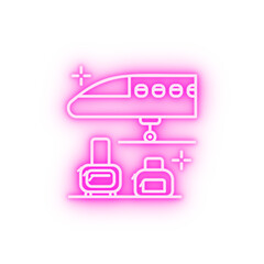 Sticker - Plane luggage airport neon icon