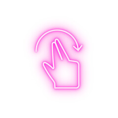 Wall Mural - Hand gesture touch screen neon icon