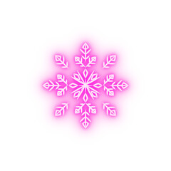 Wall Mural - Snowflake neon icon