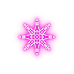 Canvas Print - Snowflake neon icon