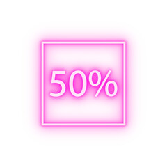 Canvas Print - data percentage neon icon