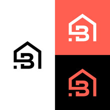 Monogram Letter B With Real Estate Logo Design Vector