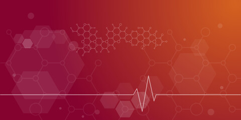 Abstract medical background in flat style with icons. Template design with concept and idea for healthcare technology, innovation medicine, health, science and research. Vector illustration