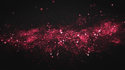Wall Mural - Red pink glitter particles loop background