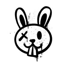 Graffiti Spray Paint Rabbit Isolated Vector