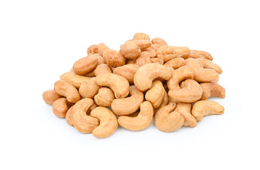 Poster - Roasted cashews isolated on white background