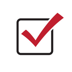 Check mark box icon, Tick symbol, Election vote sign, Check list concept, Simple line design for web site, logo, app, UI, Vector illustration