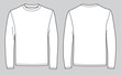 Men's long sleeve t-shirt with front and back views 
