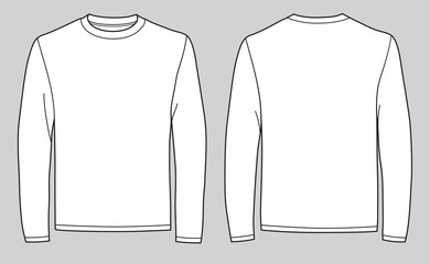 men's long sleeve t-shirt with front and back views