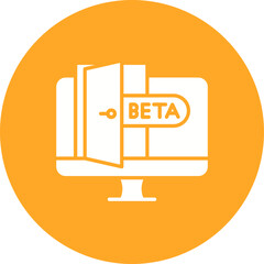Beta Glyph Circle Background Icon