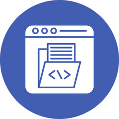 Web Development Glyph Circle Background Icon