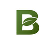 © Назарій - letter b with leaf logo. Initial logo design. eco friendly, ecology and environment symbol. isolated vector image