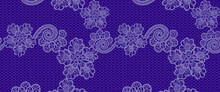 Seamless Floral Lace Pattern, Vector Illustration. Lace Decoration Template. Lace Background. Purple Lace