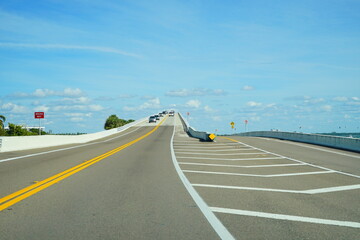 Wall Mural - Sanibel island, FL USA -01 30 2019: A bridge connecting Sanibel island and Fort Myers in Florida, USA