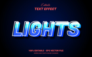 Canvas Print - light editable 3d text effect template design