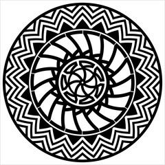 Wall Mural - Polynesian Style Circular Shape Tattoo M_2209042