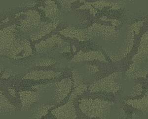 Wall Mural - Woodland camouflage seamless pattern. Splash (sprayed) texture. Brown, olive and dark green color.