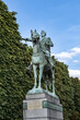 Bronze equestrian statue of Simon Bolivar (1783 –1830), was a Venezuelan military and political leader. {inscription: Simon Bolivar Liberator} Paris, France.
