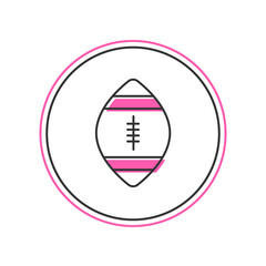 Sticker - Filled outline American Football ball icon isolated on white background. Rugby ball icon. Team sport game symbol. Vector