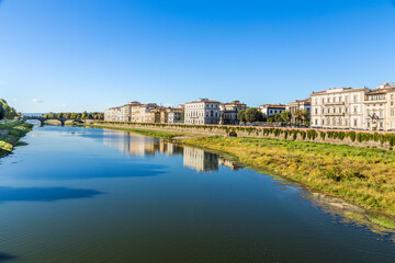 Wall Mural - florence, italy. scenic view of the arno river