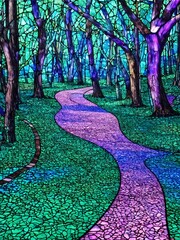 Abstract Abstract mosaic forest vivid clolorfull