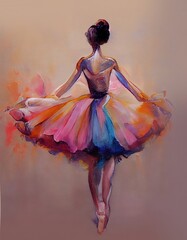 Wall Mural - Drawing of a Dancing Girl - Ballerina