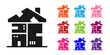 Black Homeless cardboard house icon isolated on white background. Set icons colorful. Vector