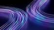 Futuristic vibrant blue purple color speed light, abstract timelapse highspeed car light trail motion effects at night 3d rendering, dynamic neon curve