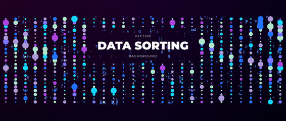 Data sorting abstract technology vector background illustration