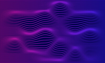 Wall Mural - unique smooth waves on dark vector background