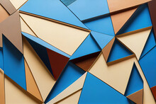 Blue, Brown, Retro Colors Abstract Shapes Background Wallpaper