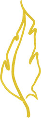 Wall Mural - Golden yellow velvet feather ink symbol isolated art