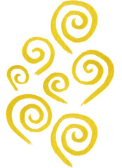 Wall Mural - Zentangle doodle gold golden swirl ink hand drawn isolated