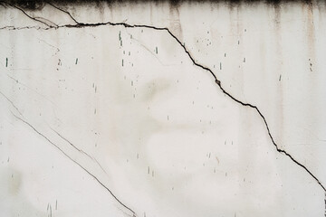 Wall Mural - house broken. concrete crack. Water damage building interior. large crack white concrete wall