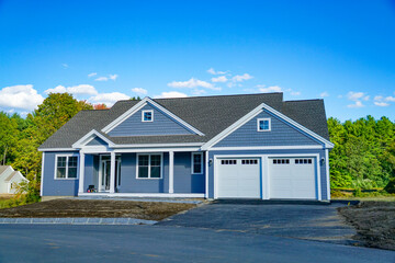 modern new built single family house in residential area