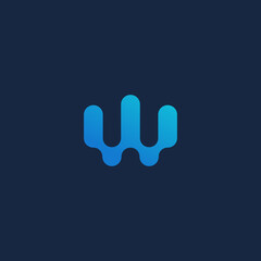 monogram letter w logo design. Vector illustration letter w with digital style. modern logo design vector icon template