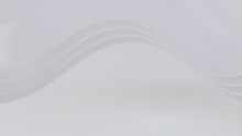 White 3D Waves Form A Light Abstract Background. 3D Render With Copy-space.  