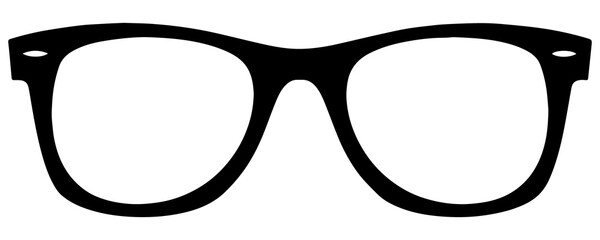 Sticker - Black simple sunglasses PNG image.