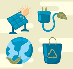 Poster - green energy, icon collection