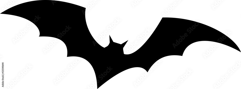black bats drawn in cartoon flat style, Halloween design. Stock ...