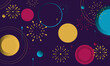 Creative geometric background Simple and various fireworks pattern design in the night sky. Simple pattern design template. vector design.