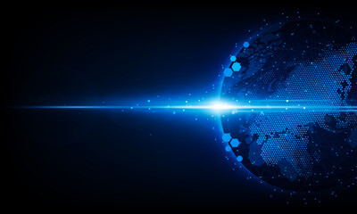 Wall Mural - abstract light out technology background hitech communication concept innovation send for planet ear