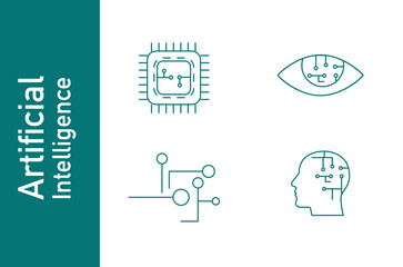 Wall Mural - artificial intelligence icon set vector illustration