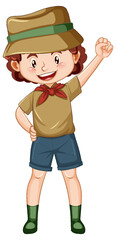 Poster - Camping boy cartoon character