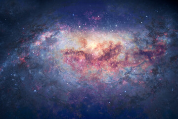 Wall Mural - Night sky with space nebula, glowing stars and magical galaxy