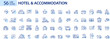 © yasnaten - 56 hotel and accommodation line icons. Travel lodgings. Pixel perfect, editable stroke
