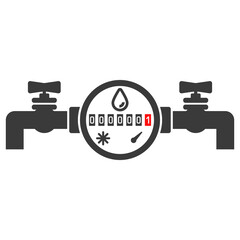 Water meter glyph icon isolated on white background.Vector illustration.