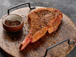 Raw Tomahawk Steak in Rub Marinade for BBQ