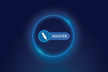 Wall Mural - register icon vector with blue tech background