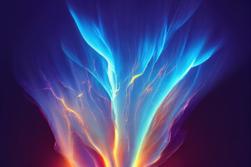 Fototapete - 3 d render. Abstract background with  painting in colorful vivid colors. Swirls and spreading.